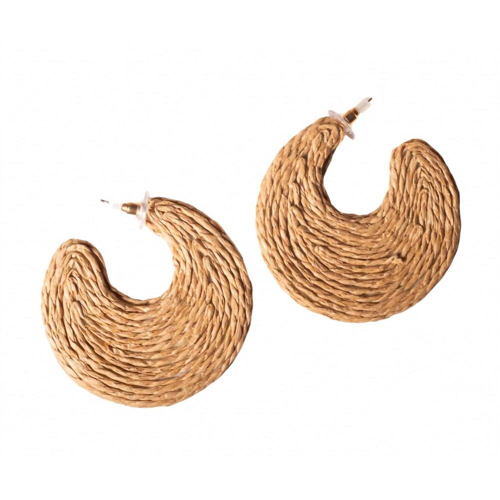 NEW YACHT CLUB ACCESS women's moon pie earrings in brown